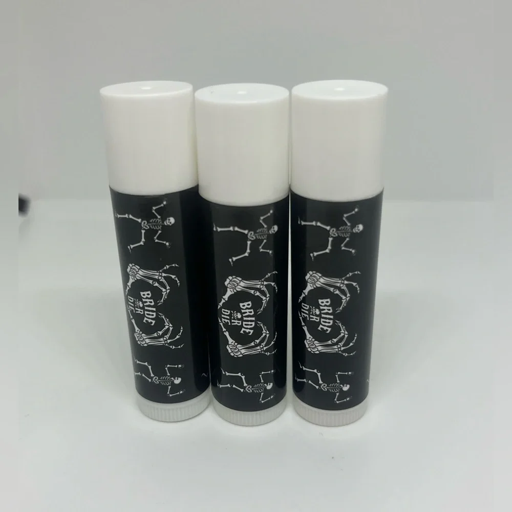 Lip Balm Bride or Die Till Death Gothic Spooky w/Beeswax,‎ Vitamin E At $8 Each